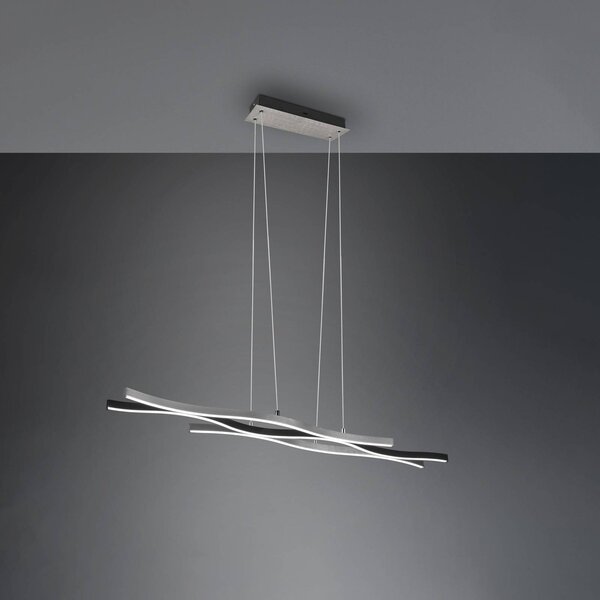 Trio Lighting Závěsné svítidlo Blaze LED, stmívatelné, hliník, stmívatelný, Hliník / šedá / zinek, Obývací pokoj / jídelna, kov, Moderní
