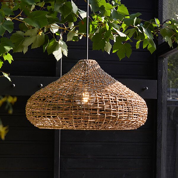 PR Home Mira venkovní závěsné svítidlo, Lampakanay, zástrčka, Ø 70 cm, Hnědá / rez
