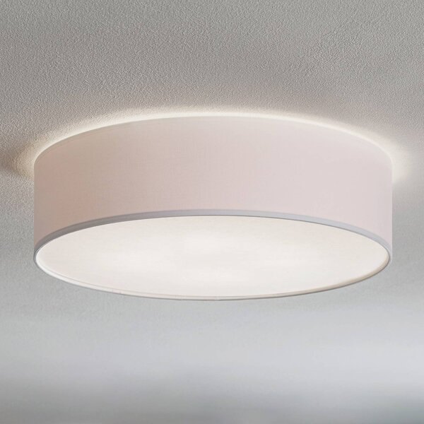 TK Lighting Stropní světlo Rondo, bílé, Ø 50 cm, stmívatelný, Bílá / opál, Ložnice, Textil / tkanina / hedvábí, Moderní