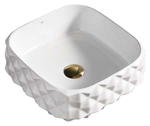 BPS-koupelny Keramické umyvadlo na desku HYD-PL-WH-400 50x31 cm, bílé