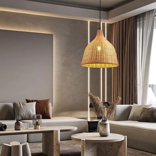 Toolight Natural, stropní závěsné svítidlo 1xE27 APP1647-1CP, přírodní hnědá, OSW-05115