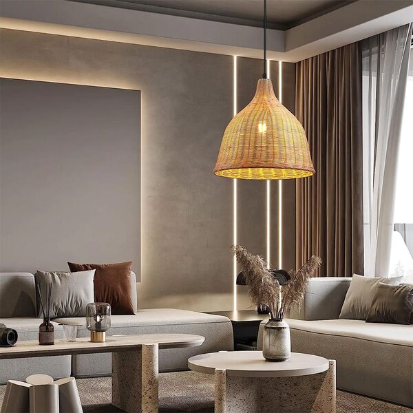 Toolight Natural, stropní závěsné svítidlo 1xE27 APP1647-1CP, přírodní hnědá, OSW-05115