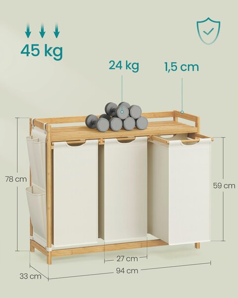 KOŠ NA PRÁDLO, ecru - Koše na prádlo, Online Only