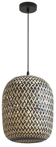 Toolight Bamboo, závěsné svítidlo 1xE27 25x30 cm APP1542-1CP, černá-hnědá, OSW-05120