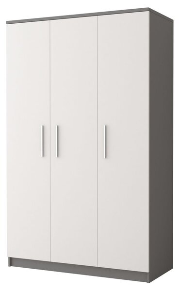 Policová šatní skříň 120 cm Clesh Bílá/dub sonoma