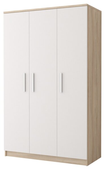 Policová šatní skříň 120 cm Clesh Bílá/dub sonoma