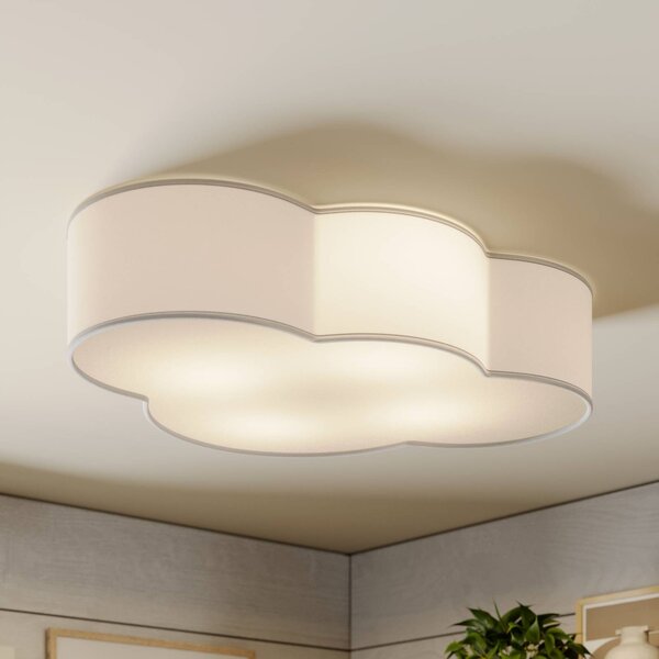 TK Lighting Stropní svítidlo Cloud, bílé, textilní, délka 62 cm, E27, 4 světla., stmívatelný, Bílá / opál, Obývací pokoj / jídelna, Textil / tkanina / hedvábí, Young lifestyle