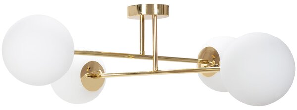 Toolight Tutumi, stropní lampa skleněné koule 4xE27 APP1248-4CP, zlatá lesklá, OSW-14037