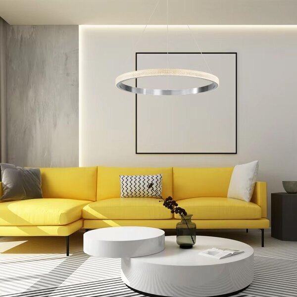 Toolight Závěsné designové osvětlení CRYSTAL LED + dálkové ovládání APP1511-CP Chrom