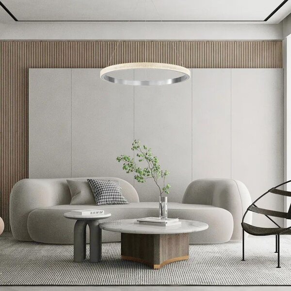 Toolight Závěsné designové osvětlení CRYSTAL LED + dálkové ovládání APP1511-CP Chrom