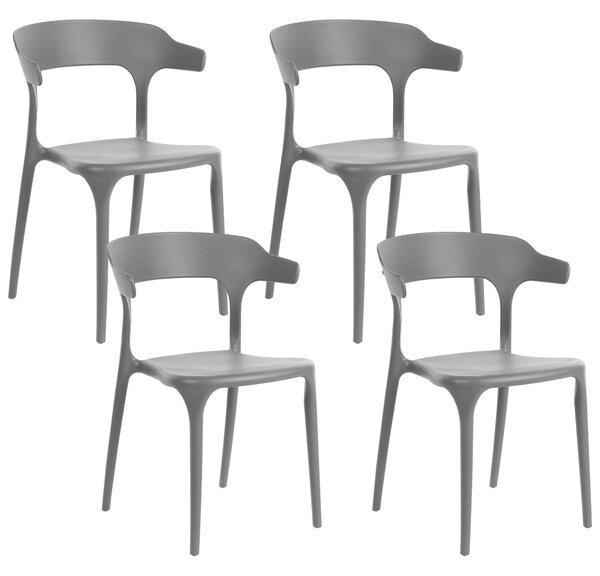 Sada 4 jídelních židlí tmavě šedé GUBBIO