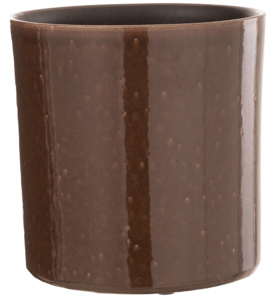 Hnědý keramický květináč J-line Bore 20 cm