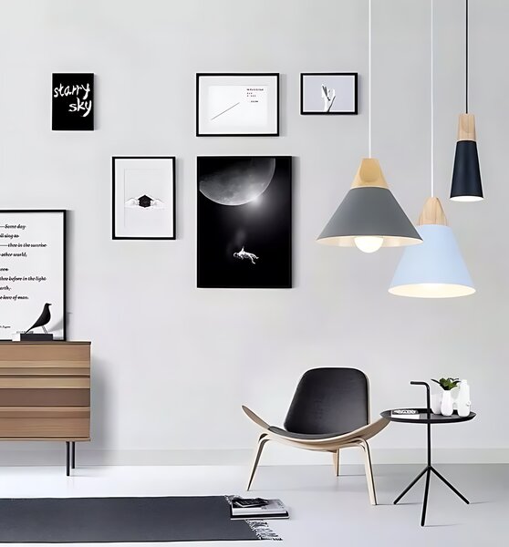 Toolight Toolight, stropní svítidlo 1xE27, SCANDI C, černá matná-hnědá, OSW-00104