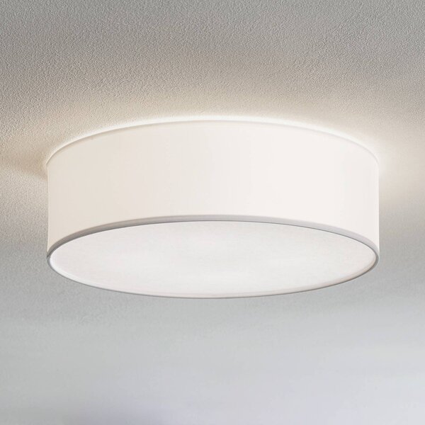 TK Lighting Stropní světlo Rondo, bílé Ø 45cm, stmívatelný, Bílá / opál, Ložnice, Textil / tkanina / hedvábí, Moderní