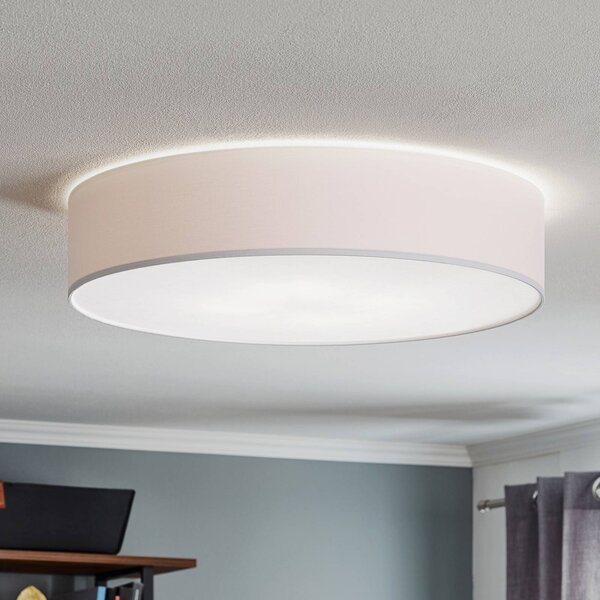 TK Lighting Stropní světlo Rondo, bílé Ø 60 cm, stmívatelný, Bílá / opál, Ložnice, Textil / tkanina / hedvábí, Moderní
