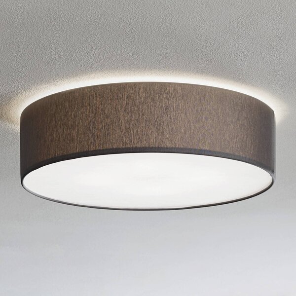 TK Lighting Stropní světlo Rondo, šedé Ø 45cm, stmívatelný, Hliník / šedá / zinek, Ložnice, Textil / tkanina / hedvábí, Moderní
