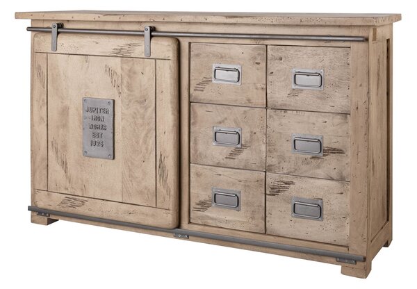 IRON Příborník Mango 140x45x85 bělený, lakovaný