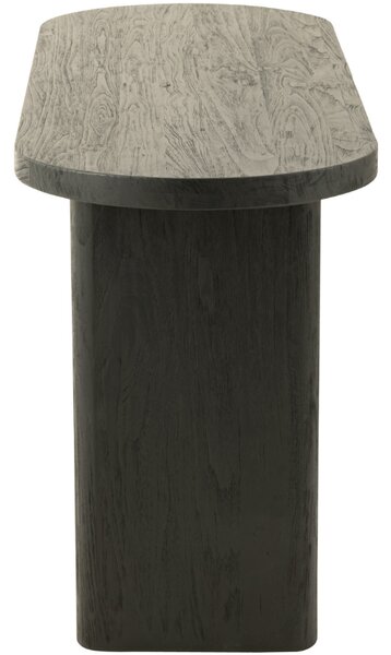 Černý teakový toaletní stolek J-line Blacky 150 x 50 cm