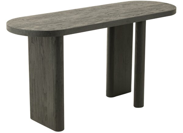 Černý teakový toaletní stolek J-line Blacky 150 x 50 cm