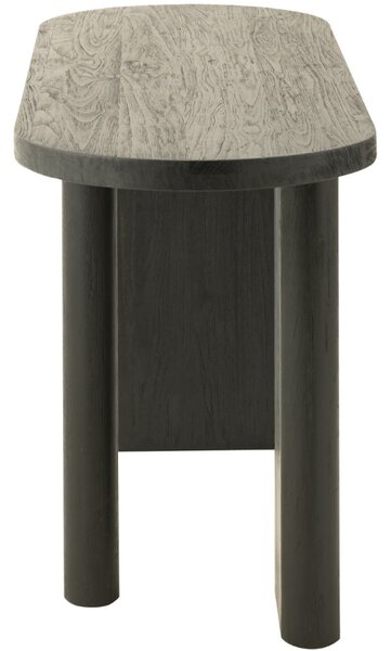 Černý teakový toaletní stolek J-line Blacky 150 x 50 cm