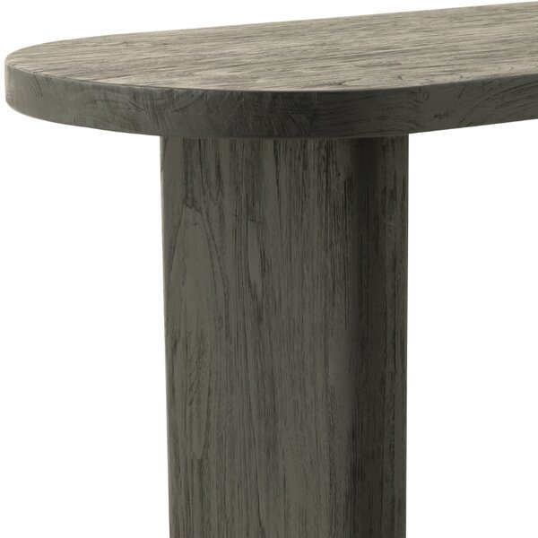 Černý teakový toaletní stolek J-line Blacky 150 x 50 cm