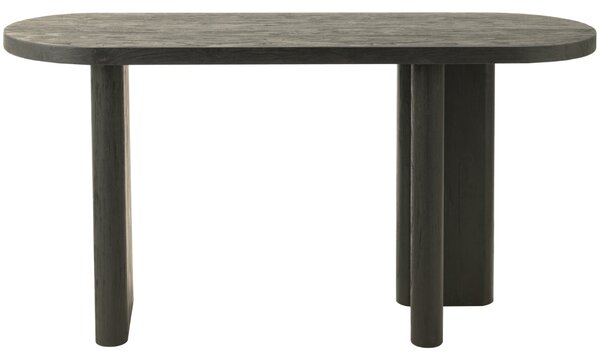 Černý teakový toaletní stolek J-line Blacky 150 x 50 cm