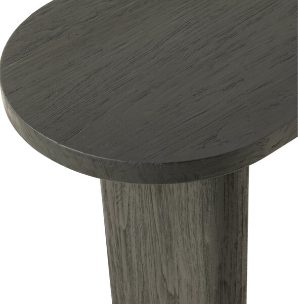 Černý teakový toaletní stolek J-line Blacky 150 x 50 cm