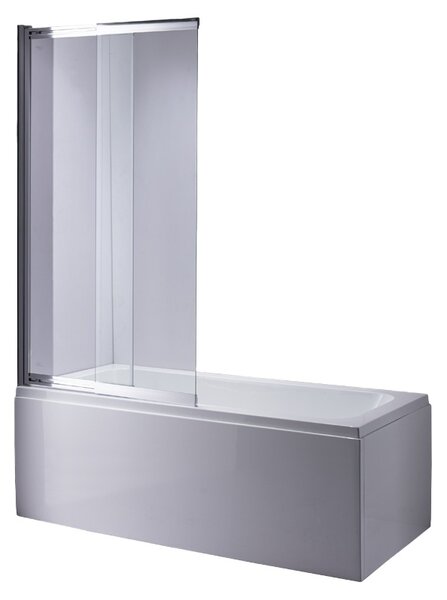BPS-koupelny Dvoudílná vanová zástěna HYD-PR07 85x150 chrom/transparent