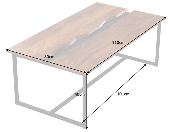 Designový konferenční stolek Argentinas 110 cm mango - břidlice