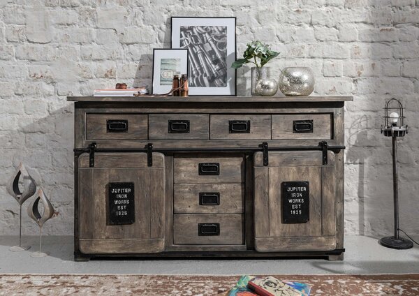 IRON Příborník Mango 150x45x90 šedý, lakovaný