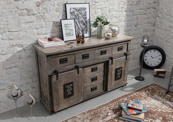 IRON Příborník Mango 150x45x90 šedý, lakovaný