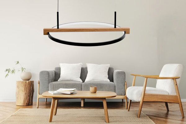Toolight Toolight, LED stropní svítidlo 60cm + dálkové ovládání APP1530-CP, černá-hnědá, OSW-05660
