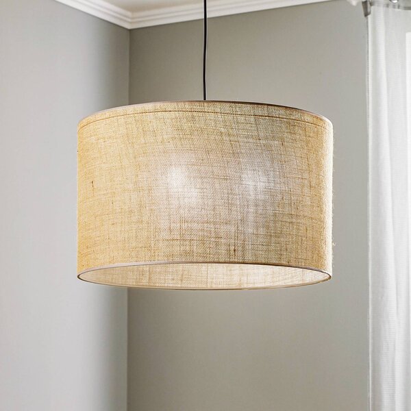TK Lighting Závěsné světlo Juta, jednoplamenné Ø 50 cm, stmívatelný, Hnědá / rez, Obývací pokoj / jídelna, Textil / tkanina / hedvábí