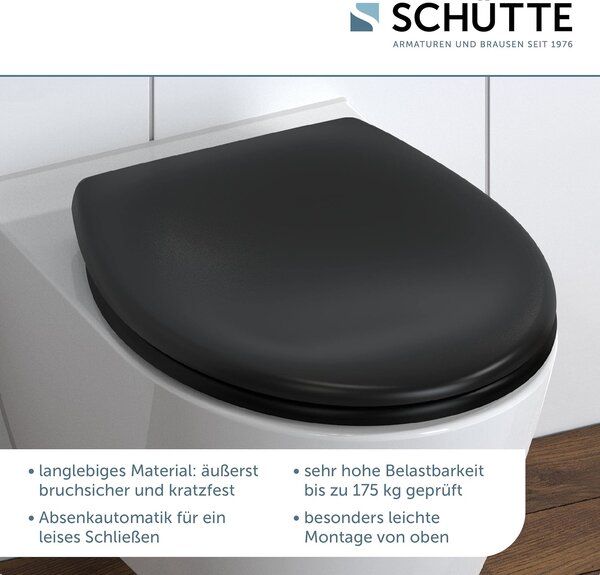 Eisl Sanitär WC prkénko Duroplast Soft Close Schwarz 82410