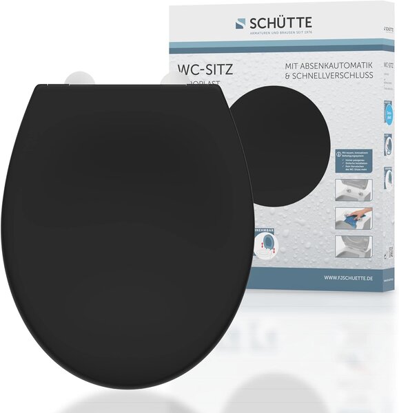 Eisl Sanitär WC prkénko Duroplast Soft Close Schwarz 82410