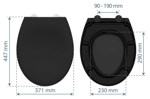Eisl Sanitär WC prkénko Duroplast Soft Close Schwarz 82410