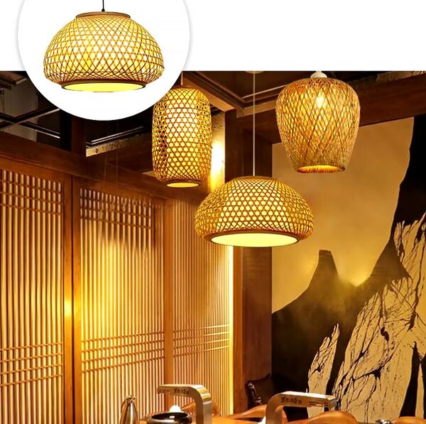 Toolight Natural, závěsné stropní svítidlo 1xE27 APP1649-1CP, přírodní hnědá, OSW-05116
