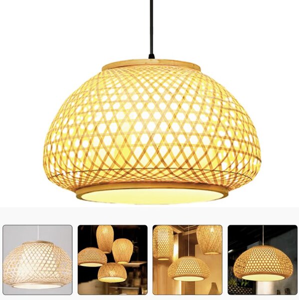 Toolight Natural, závěsné stropní svítidlo 1xE27 APP1649-1CP, přírodní hnědá, OSW-05116
