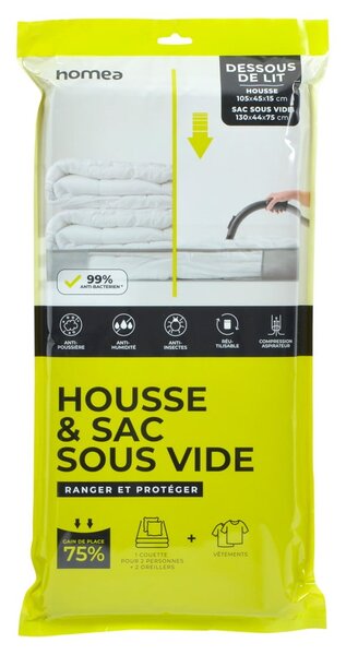 Vakuový plastový úložný box pod postel 105x45x15 cm – Homéa