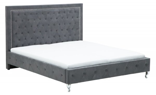 Postel CHESTERFIELD 180x200 CM antik šedá mikrovlákno Nábytek | Ložnice | Postele | Všechny postele pro dospělé