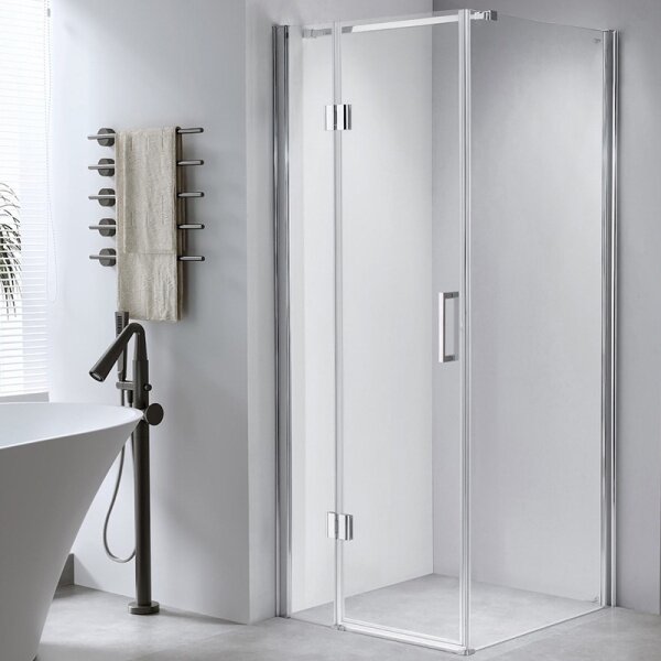 BPS-koupelny Čtvercový sprchový kout HYD-SK1390B 90x90 chrom/transparent + vanička HYD-SSV-RIKO černá