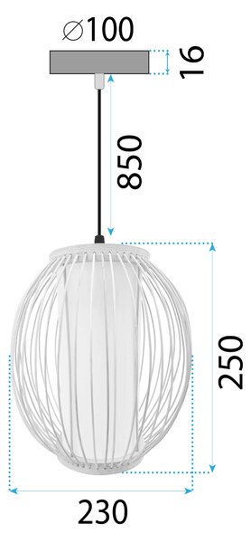 Toolight Toolight, stropní svítidlo 1xE27 APP1634-1CP, přírodní hnědá, OSW-03616