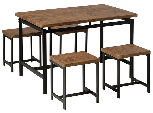 Sada jídelního nábytku stůl a čtyři stoličky ořechové ARLINGTON