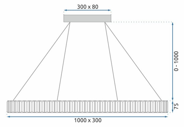 Toolight Toolight, LED stropní svítidlo 100x30 cm, 22W, APP1508-CP, zlatá matná, OSW-06971