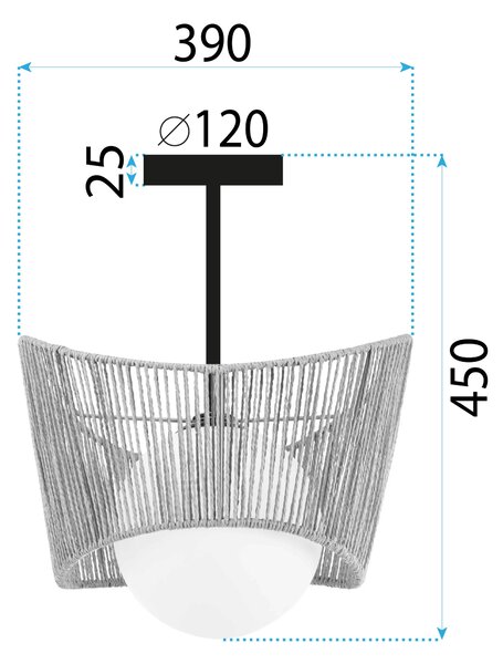 Toolight Toolight, závěsné svítidlo 1xE27 APP1589-1CP, černá-hnědá, OSW-04125