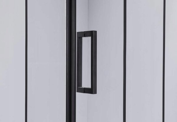 BPS-koupelny Čtvercový sprchový kout HYD-SK13A 80x80 černá/transparent + vanička HYD-SSV-SXL02A černá