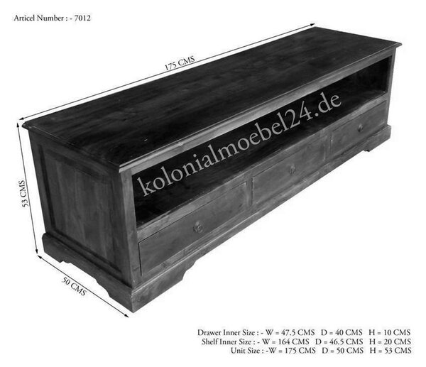 CAMBRIDGE TV stolek 176x50 cm, akácie