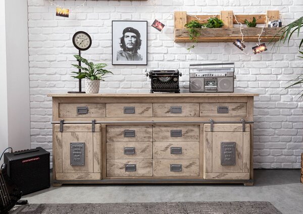IRON Příborník Mango 200x45x90 bělený, lakovaný