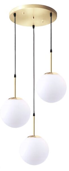 Toolight - Závěsná lampa 3xE27, zlatá-bílá, OSW-08193
