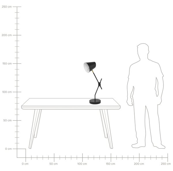 Stolní lampa HORTON Nastavitelná Kov Černá